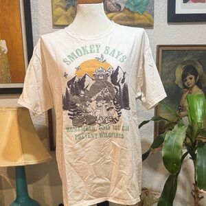 Smokey Says Prevent Wildfires Graphic Tee - Cream